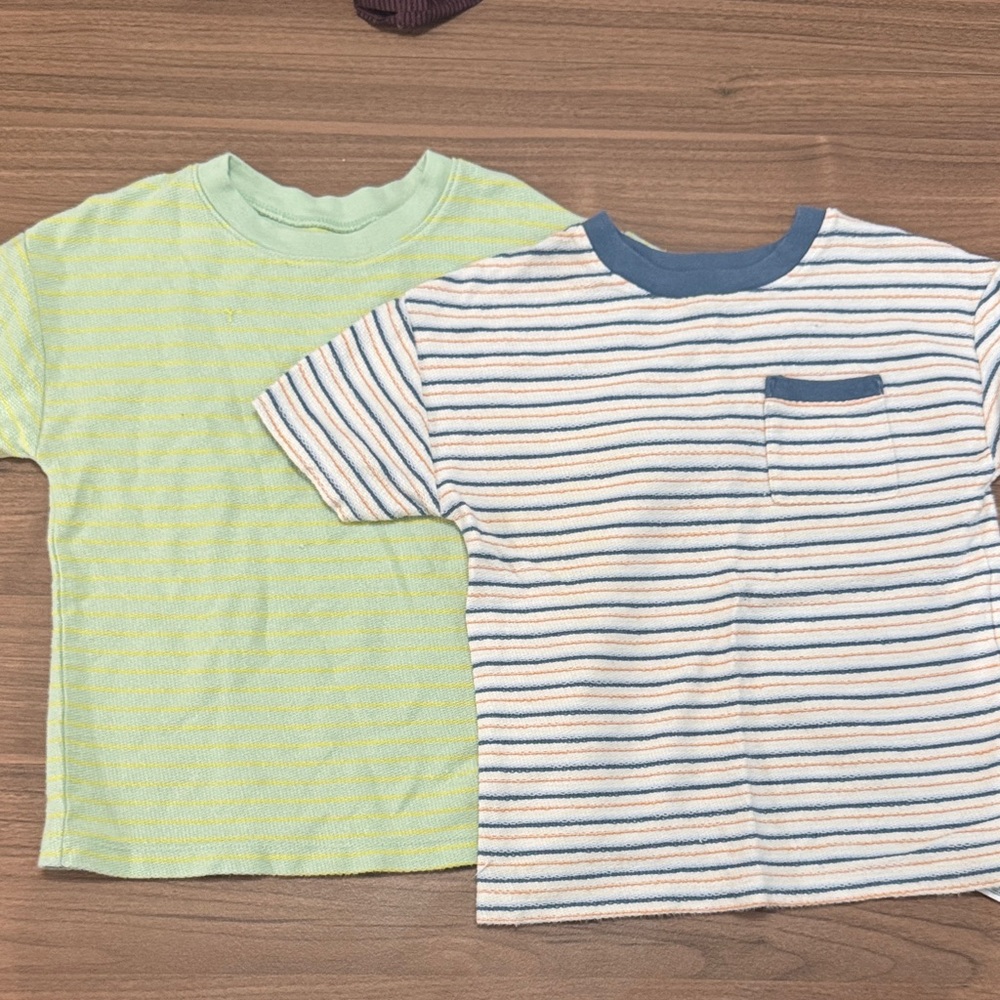 Old Navy Kids' Striped Tees - Green and Blue